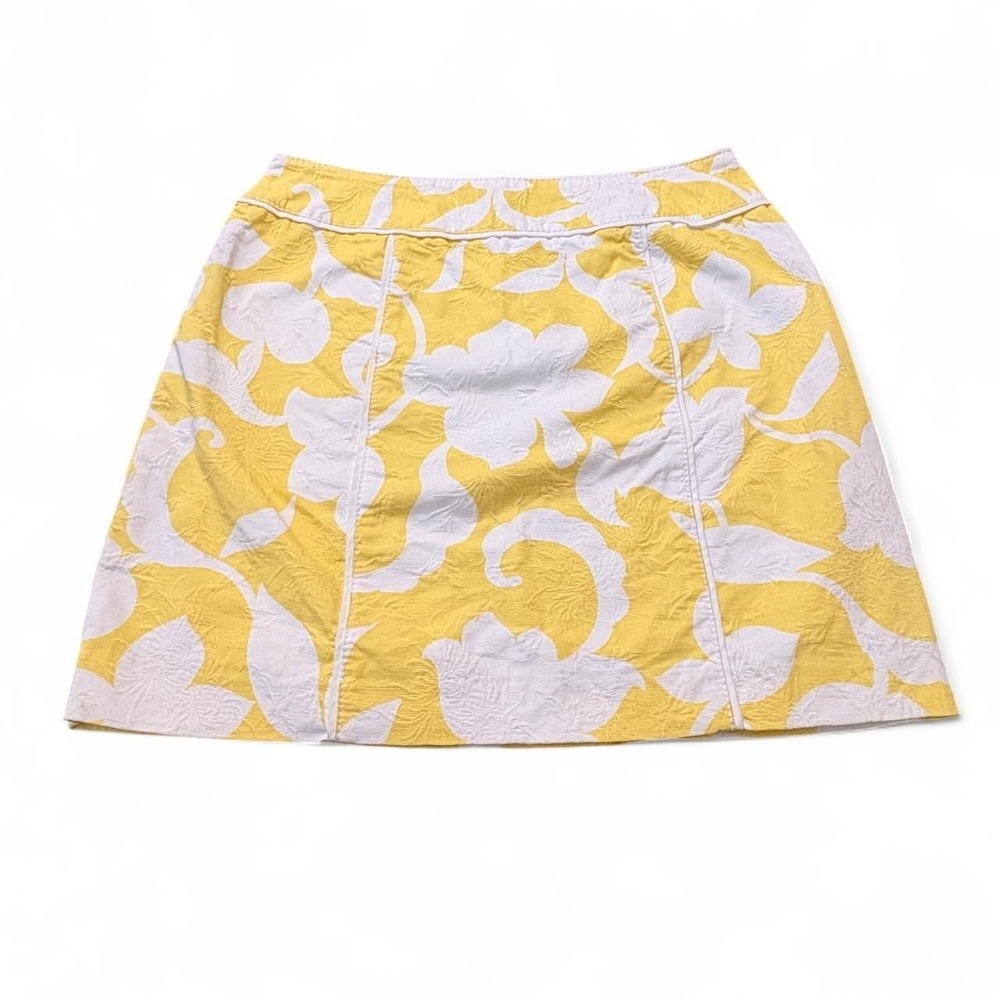 Ann Taylor women's skirt size 4‎ retro yellow, and white mod whimsical coquette